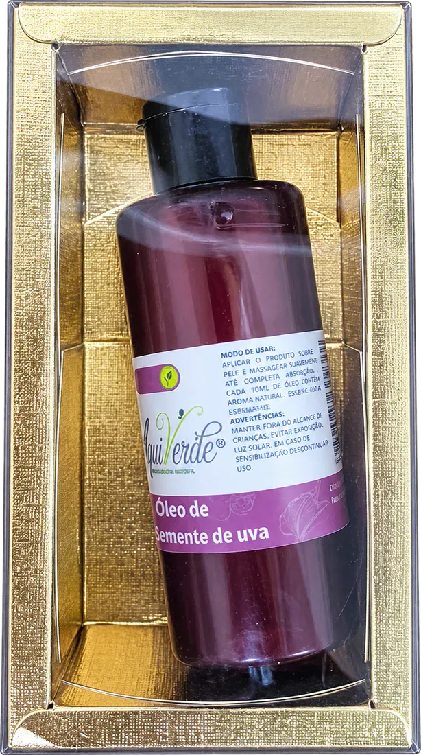 Semente de Uva: Óleo vegetal · caixa dourada
