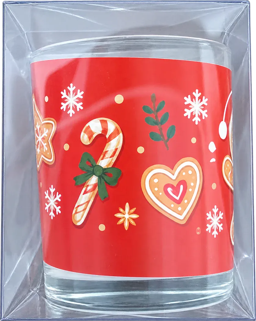 Vela de Panetone: Rótulo vermelho natalino